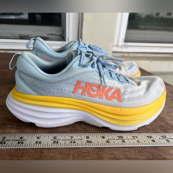 Hoka One One Womens Bondi 8 1127952 SSCA Blue Running Shoes Sneakers Sz 11 B - Picture 15 of 16